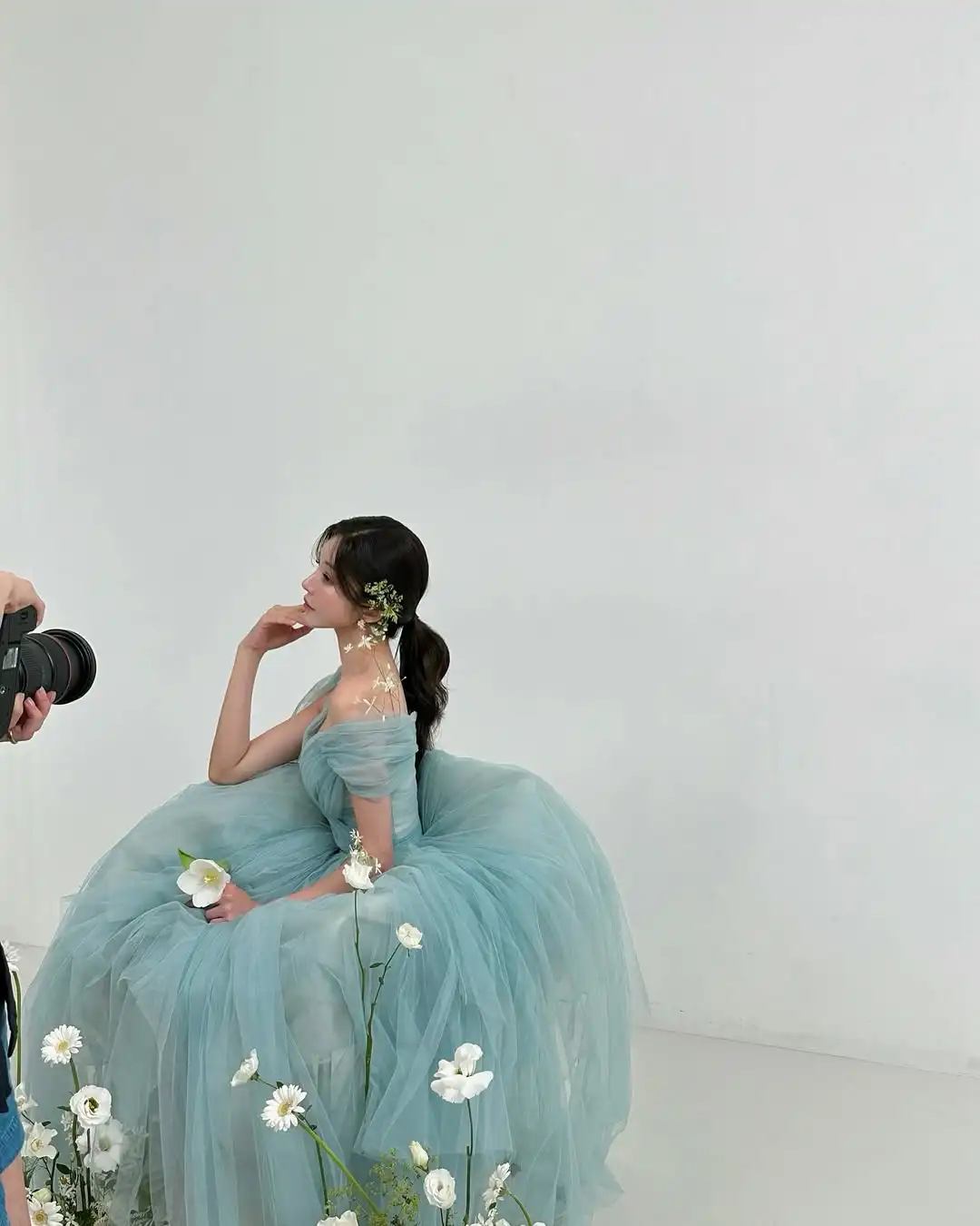 Sondr Brautkleider aus weichem Tüll in Mintgrün, koreanisch, maßgeschneidert, schulterfrei, für Hochzeiten, Druckknöpfe, Empfangskleider 2025,