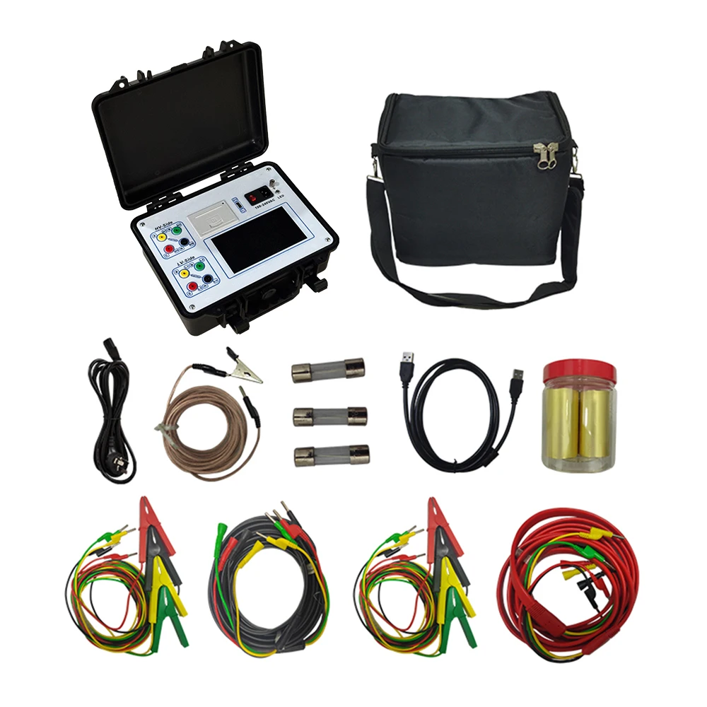 4 Terminals Touch Screen Neutral Point Transformer Turns Ratio Tester TTR Vector Group Detection Phase Angle Test Meter
