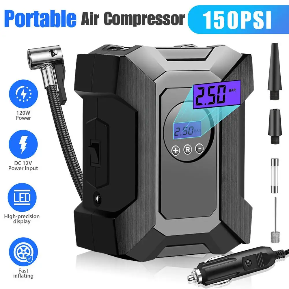 

12v 150PSI Car Air Pump Large High-precision Display Portable Multi-functional Electric Tire Air Pump