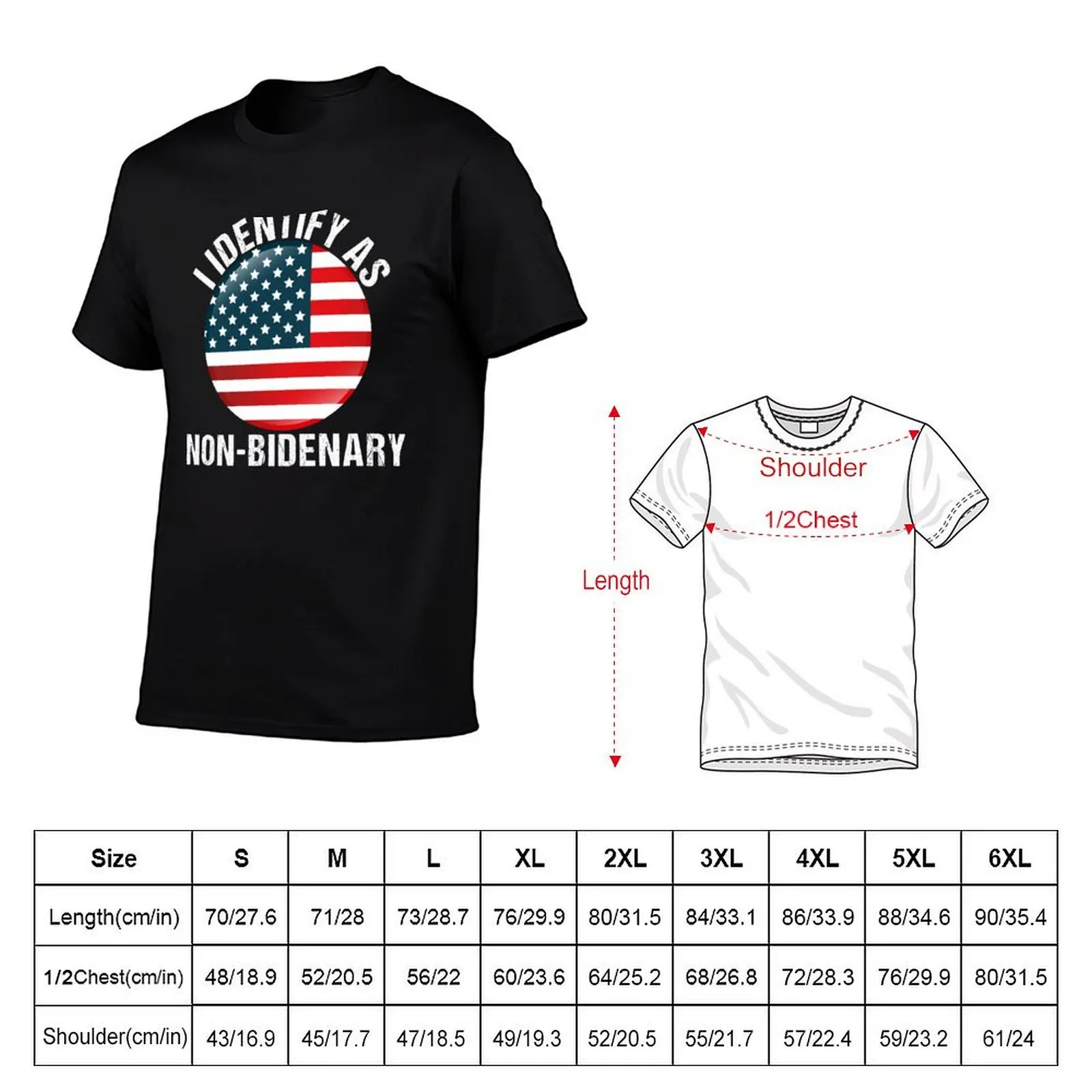 I identify as non-bidenary anti biden usa flag anti biden gift us president joe biden T-Shirt Holiday All Match T-Shirt