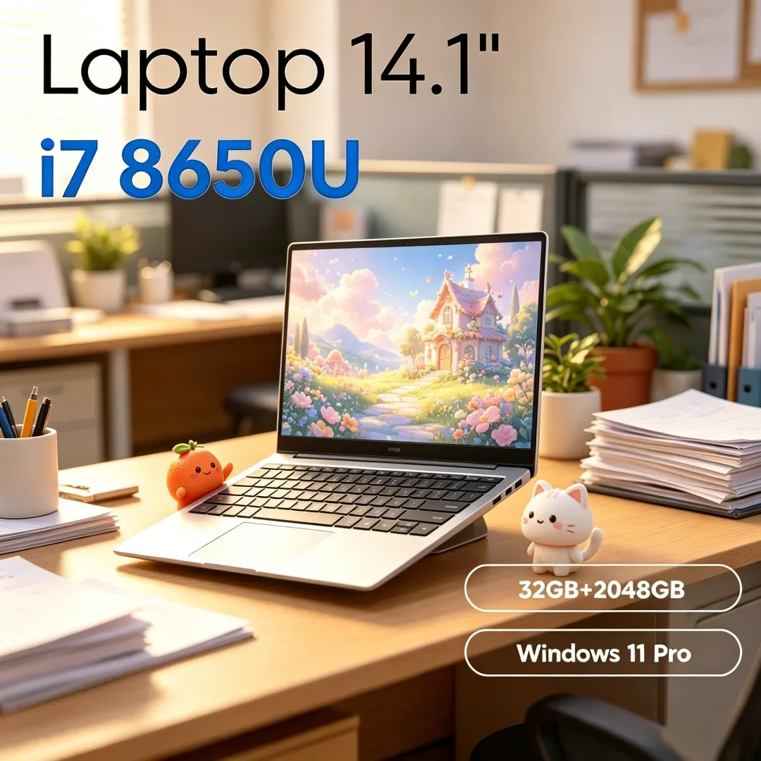 

Aetherial 2026 Indestructible 14.1" Hypersonic Sleek Laptop Intel Core I7-8650U 32GB RAM 2TB M.2 SSD Windows 11 Pro Home Erudite
