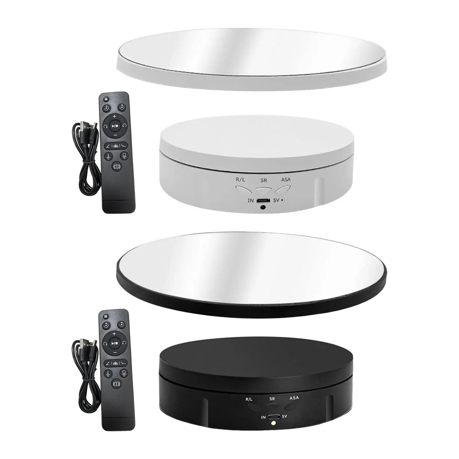 Electric Turntable 360 Degree Turntable Display Stand, Mirror Covered, Rotating