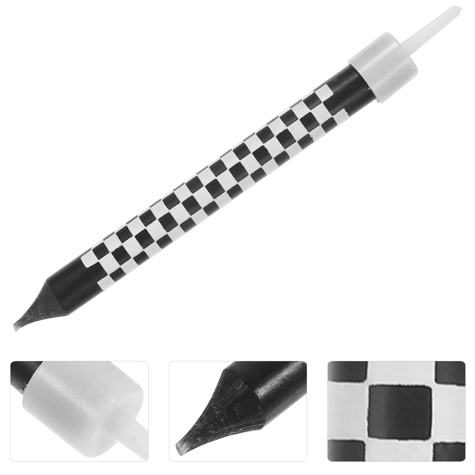 12 Pcs Black Checkered Decorations for Birthday Cake Lattice Candles Baby Decorate