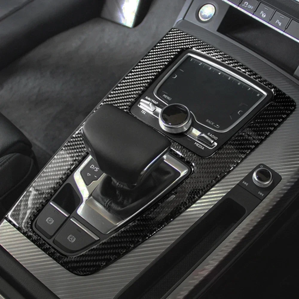 

Car Gear Shift Panel Sticker Interior Central Console Carbon Fiber Trim Cover For Audi Q5 SQ5 2018-2022 LHD Auto Accessories
