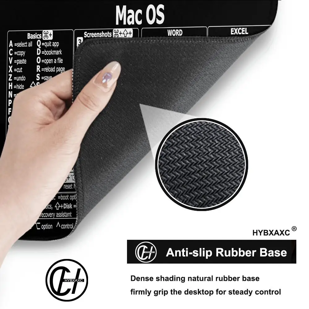 Mac Os Shortcuts Cheat Sheet Word Excel XXL Mousepad for Mac Quick Reference Keyboard Shortcut غير قابل للانزلاق قاعدة مطاطية لوحة الماوس #5