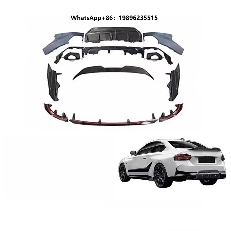 2022+ Glossy Black Car Bumper Front Lip Rear Diffuser 2 Series Coupe Bodykit for G42 Upgrade to Mp Style Body Kit