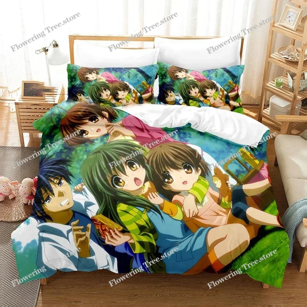 Anime Clannad Nagisa Furukawa Bedding Set Boys Girls Twin Queen Size Duvet Cover Pillowcase Bed Kids Adult Home Textileextile