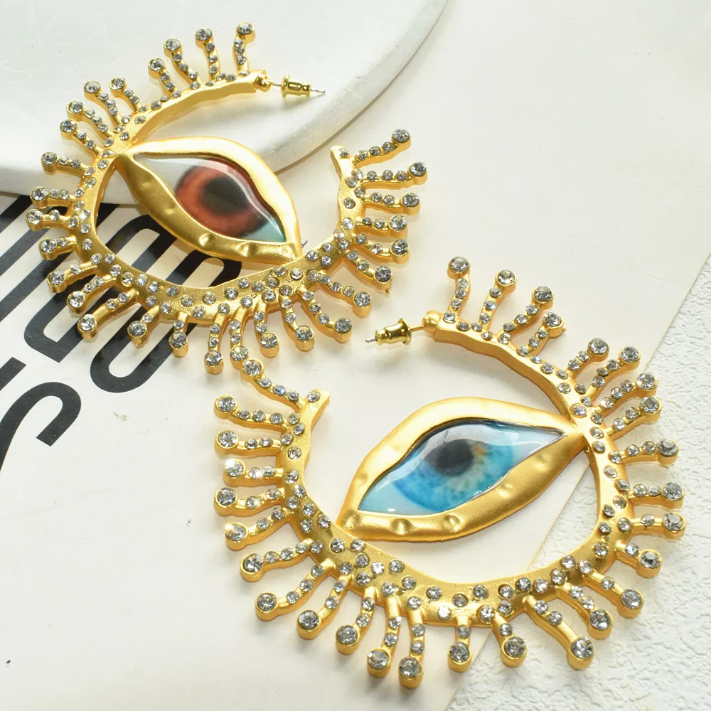 Baroque Style Vintage Alloy Big Eyes Dangle Earrings For Women Jewelry New Arrival Fashion Exaggerated Lady Ears\' Accessories