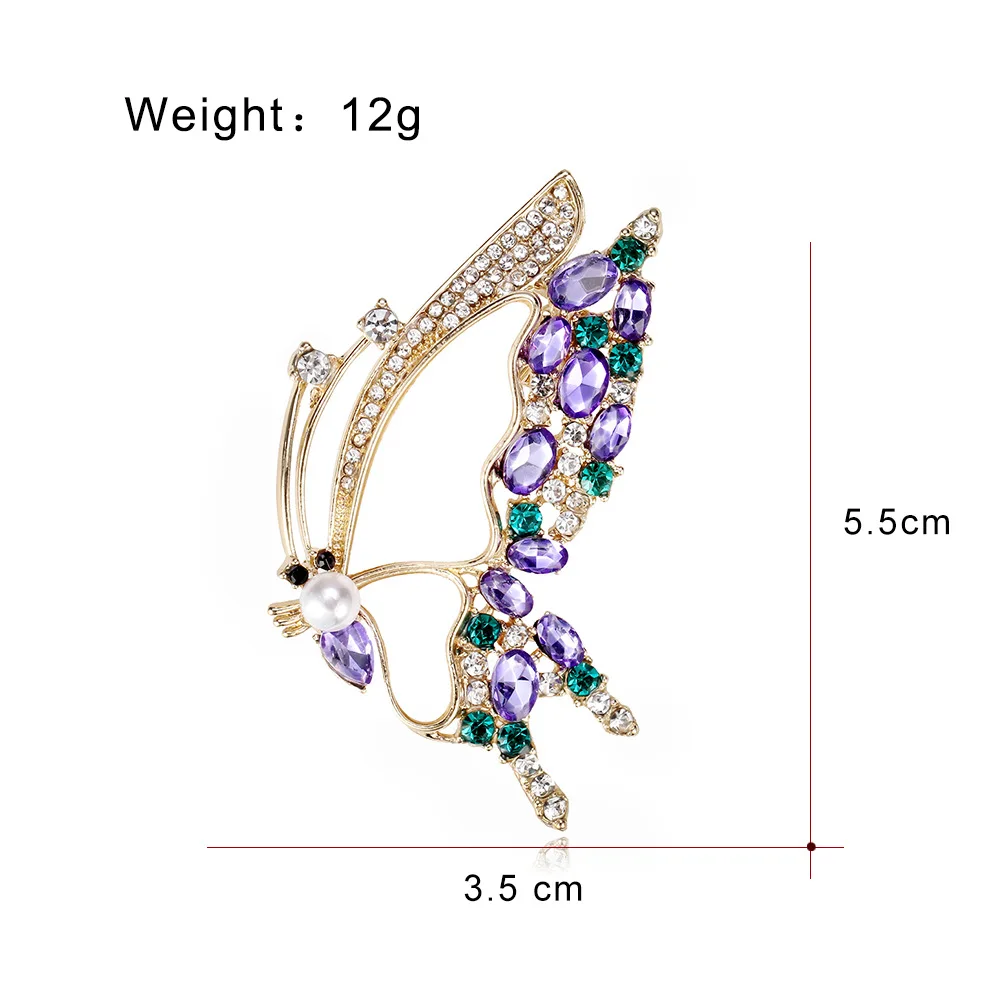 Light luxury fritillaria pearl Monet purple butterfly brooch, personalized animal decoration brooch, elegant temperament, corsag