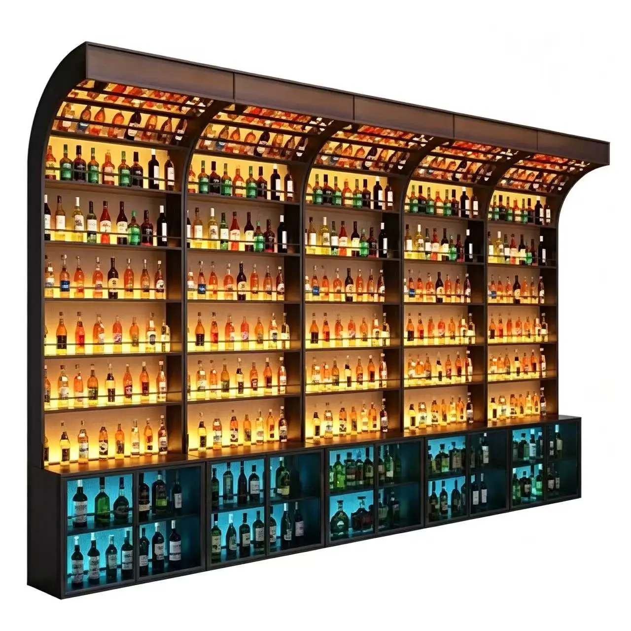 CX industrial style advanced commercial curved bar wine rack bar counter wine cabinet