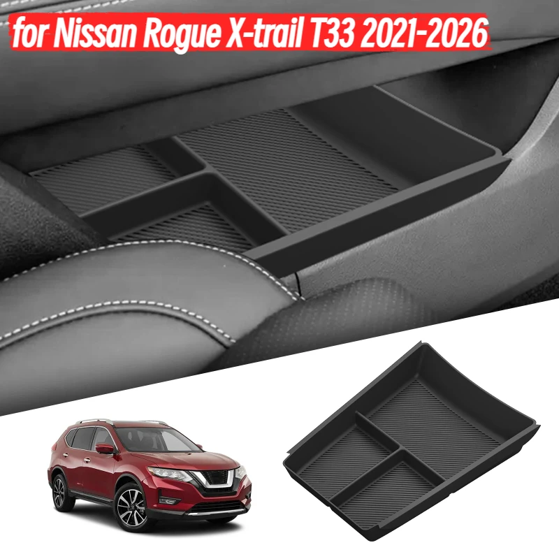 

for Nissan Rogue X-trail T33 2021-2026 Central Control Lower Layer Storage Box Anti-slip Tray Organizer Car Interior Accessory