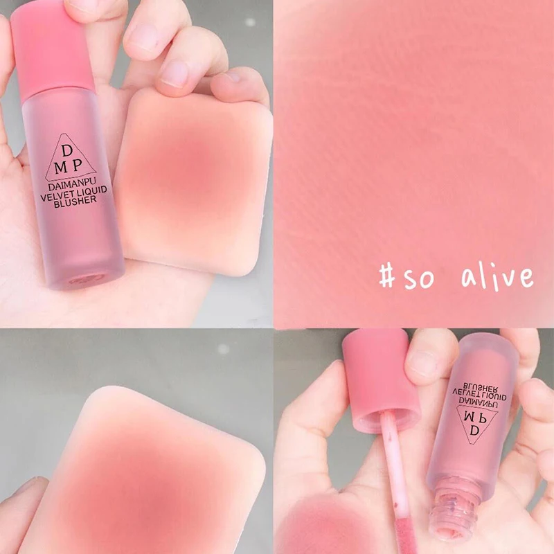 Colorete líquido rosa de larga duración, resistente al agua, no se decolora, fácil de colorear, hidratante, ilumina el cutis de los cosméticos faciales