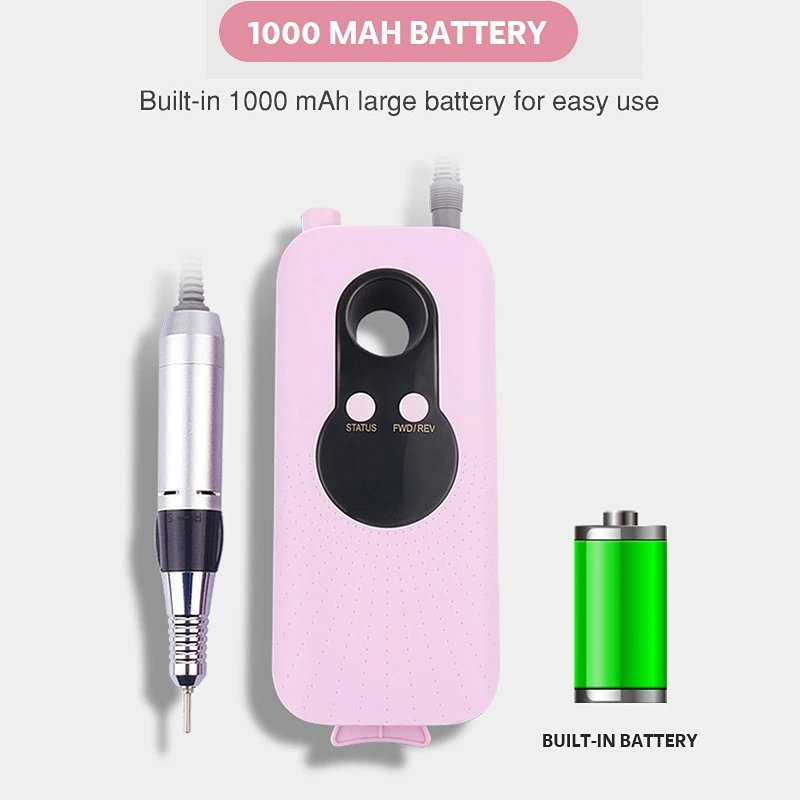 35000rpm High Speed Adjustable Long Battery Life Nail Polisher Drill Bits Manicure Machine Strong For Nails