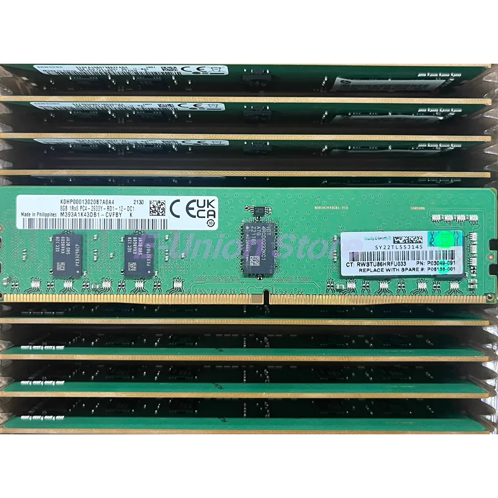 

Server Memory P00918-B21 P03049-091 P06186-001 8GB DDR4 2933MHz PC4-2933Y RAM