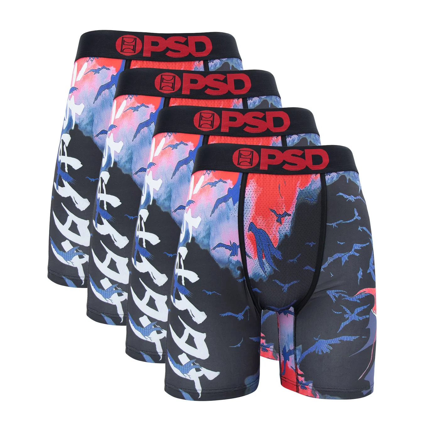 4Pcs Fashion Print Men Underwear Boxers Cueca Male Panties Lingerie Men Underpants Boxershorts Sexy Man Boxers Briefs Trunks