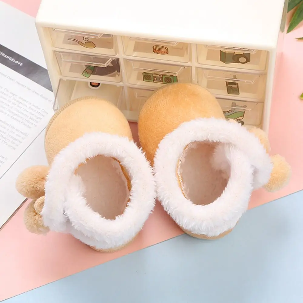 Durable Fleece Toddler Snow Boots Soft Sole Warm Infant First Walking Shoes 0-12 Months Anti-Drop Cotton Shoes Winter