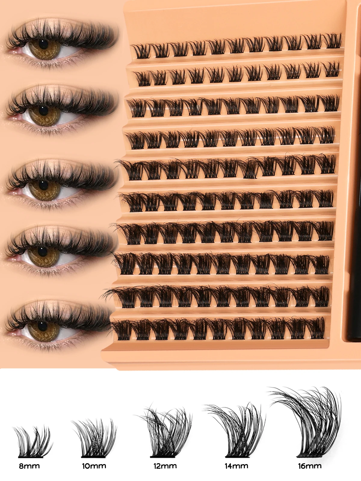 GROINNEYA Cluster Wimpern Kit DIY Wimpern Wimpern Cluster Set Wimpernverlängerung Kit Wimpernbindung und Dichtung und Wimpernpinzette