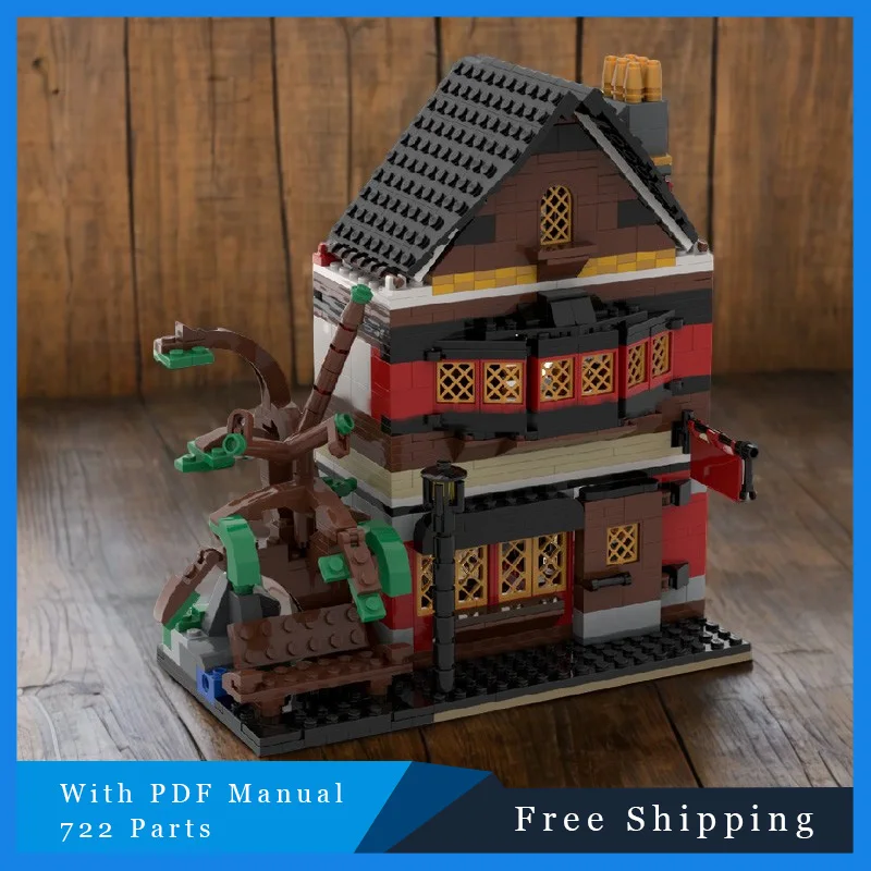 722 PCS Creatieve Retro Twee lagen Tegel Antieke Winkel Modulaire MOC Bouwstenen DIY Montage Speelgoed Set kinderen Kerstcadeau