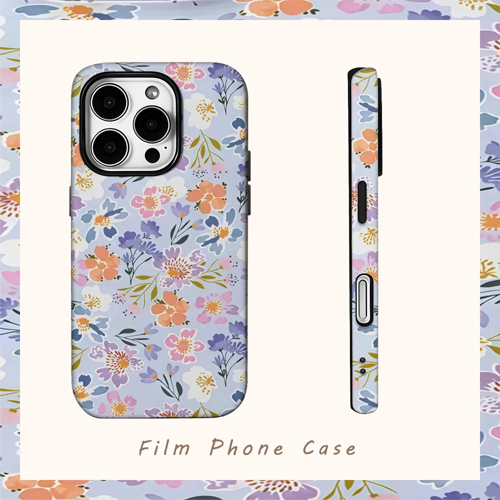 Poppy Meadows Handyhülle für IPhone 16 15 14 13 12 11 X XS XR XSMAX 7 8 Pro Max Plus Doppelschichtige Rückseite