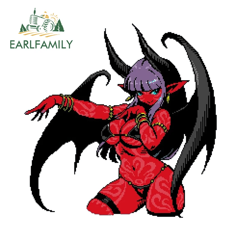 EARLFAMILY 13cm for Demon Lady Sexy Car Stickers Waterproof Sunscreen Decals Scratch-Proof Laptop Vehicle Decor Car Goods