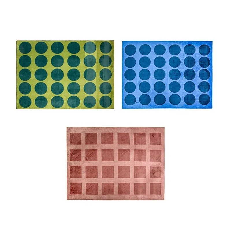 Nordic Modern Trendy Plaid Carpet Washable Comfort Soft Mats Non-slip Mat for Living Room Decor Rug Entrance Floor Area Doormat