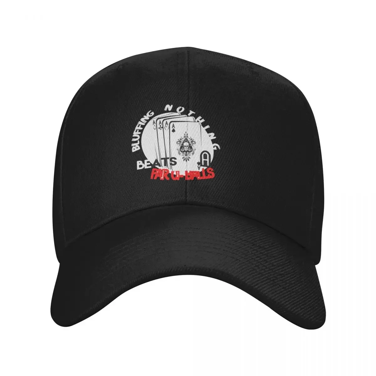 Bluffing nothing beats a pair of balls Baseball Cap Hat Man For The Sun Winter hat Designer Man Women's