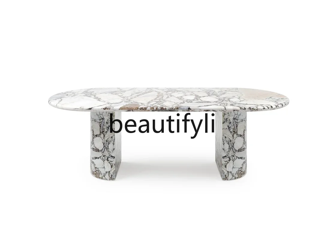 

X188 Light luxury marble dining table Italian minimalist large apartment oval designer high-end hotel villa dining table
