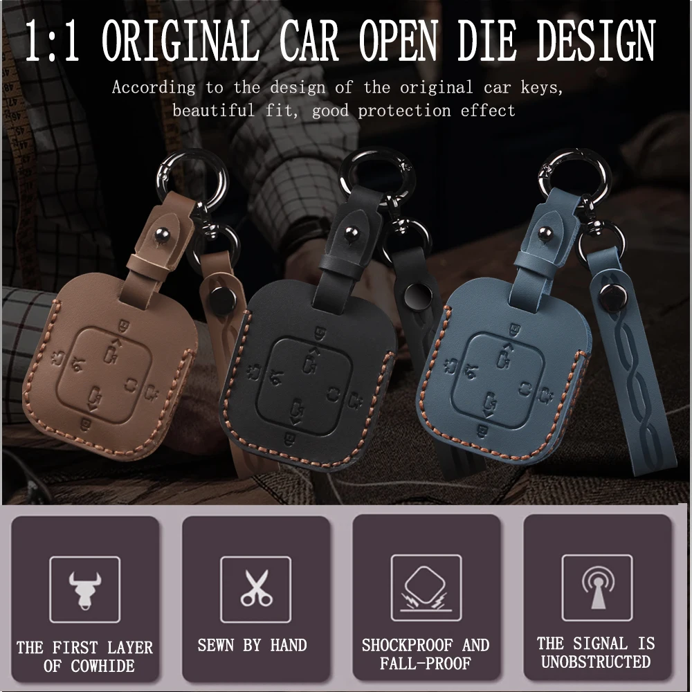 Leather Car Key Case Full Cover Shell Holder Protection For ZEEKR 001 007 ZEEKR 009 X 2023 2024 Car Accessories