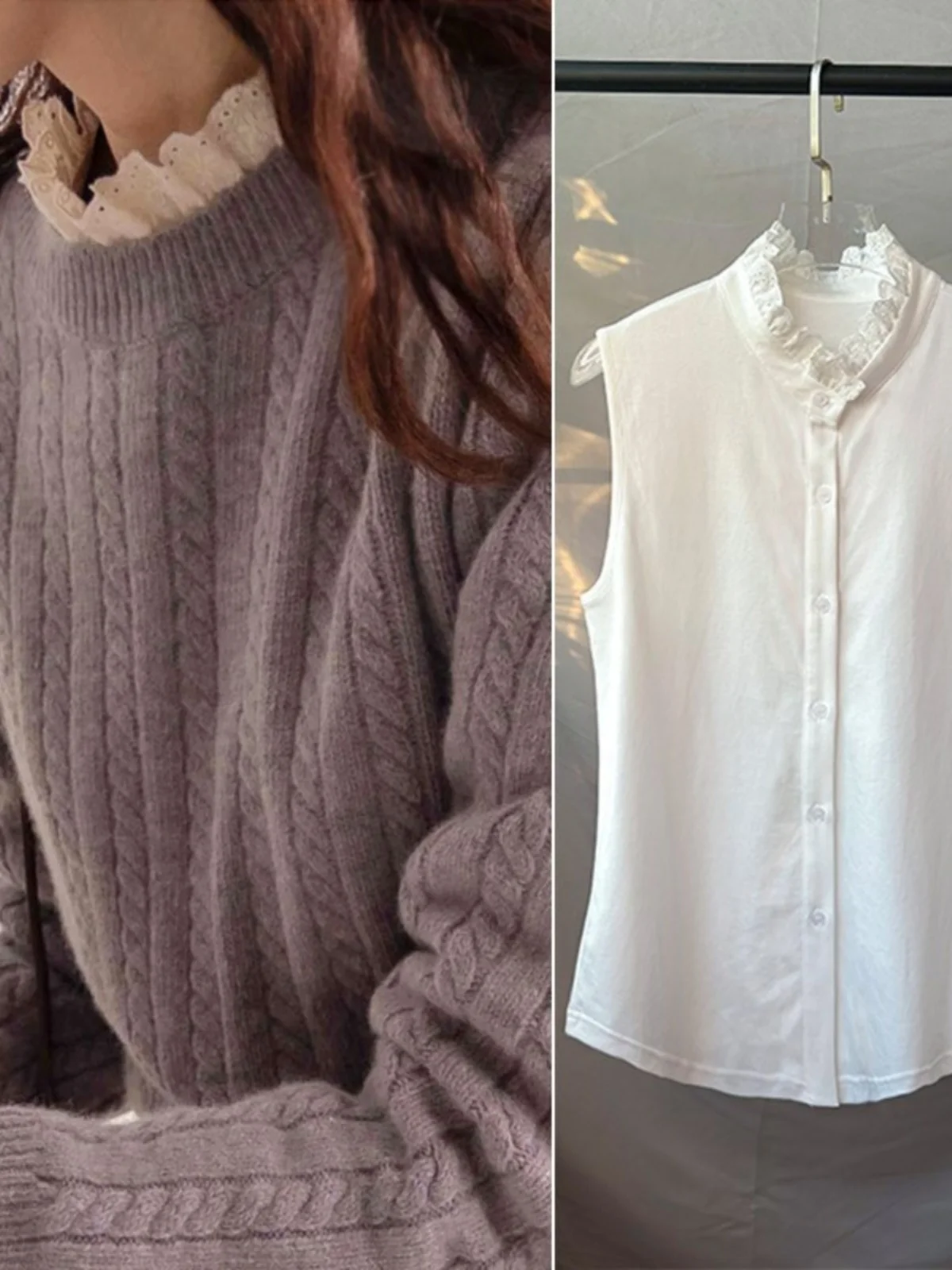 Kanten kraag bijgesneden blouse Dames Svel Base irt Inner Wear Lotus Le Collar Gelaagde irt Koreaanse Sle Loose Fit