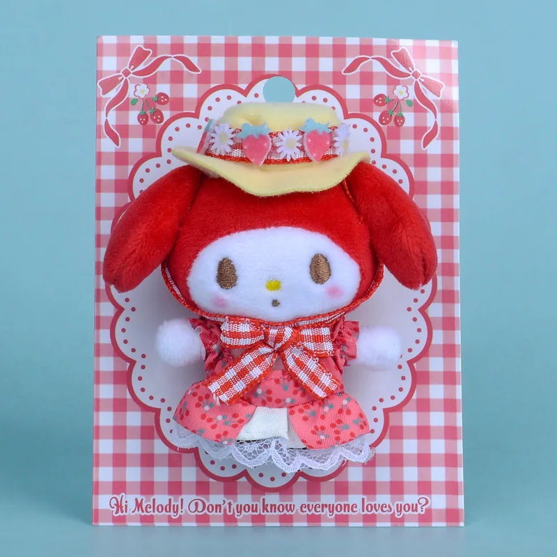 Sanrio My Melody Wish Me Mell Cartoon Plush Doll Brooch Pendant Anime Peripherals Bag Decorate Cute Toys Holiday Gift for Girls