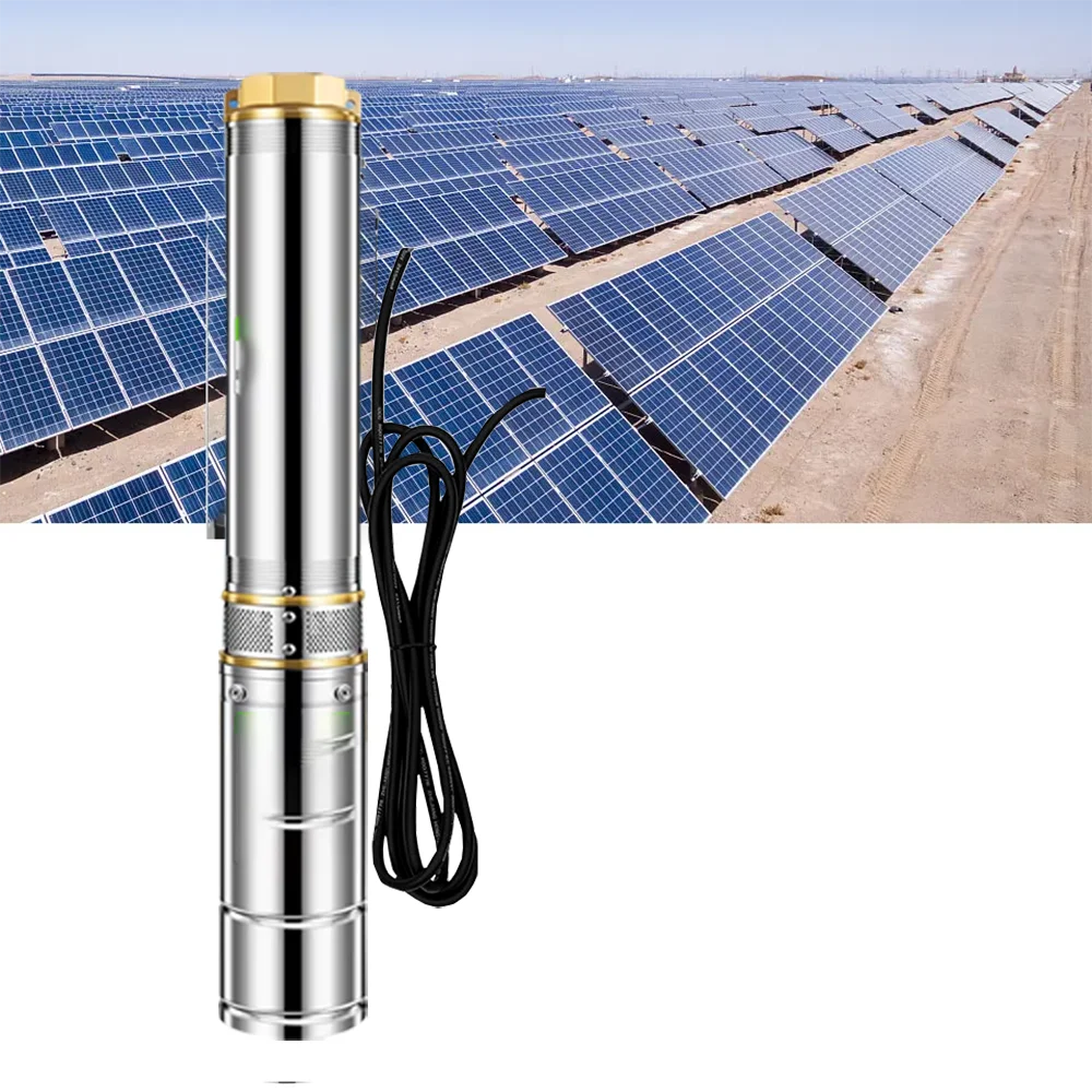 750W DC48V Impeller Solar DC Water Pump Max Head 40M Flow Rate 4000L Per Hour Solar Deep Well Pump For Agriculture