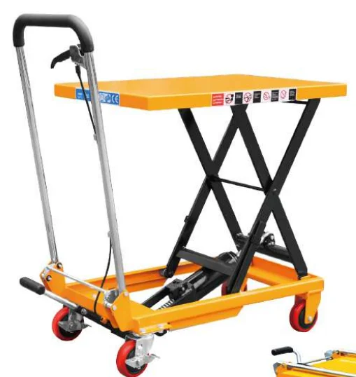 Manual Platform Car Detachable Foot 4 Wheels Lift Tables 500 Kg Hydraulic Scissor Lift Table 300 Kg