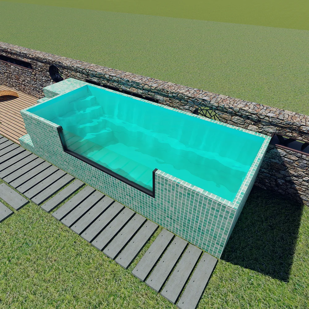 Wholesale Adults Durable Mosaic Tiles Quality Garden House Rectangular Diving Above Ground Swimming Pool for Sales
