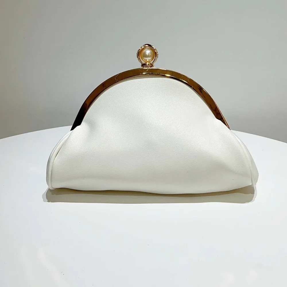 Sparkly Rhinestone Evening Clutch Pleated Hollow-out Luxury Party Pochette Satin-like Chic Ruched Knot Bag Bridesmaid