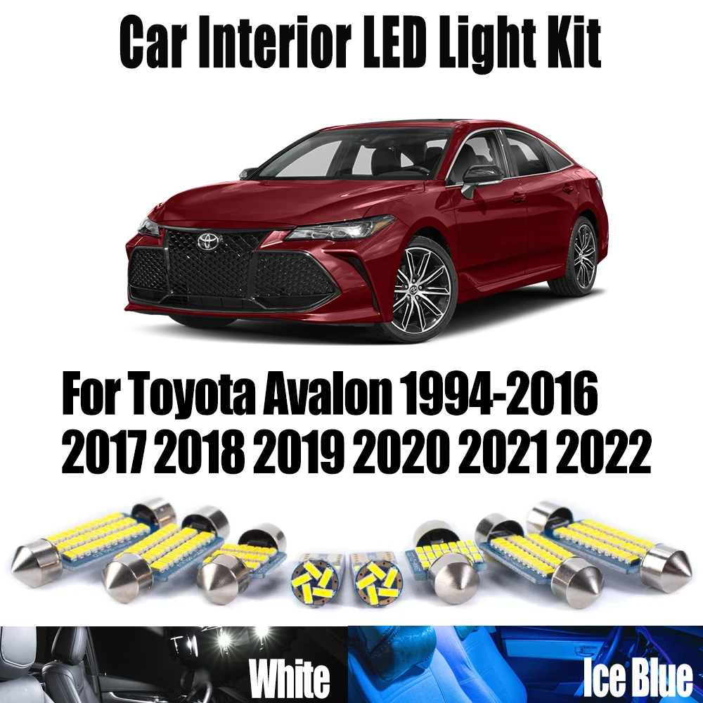 LED Interior Reading Map Dome Vanity Mirror Plate Light Kit For Toyota Avalon 1994- 2018 2019 2020 2021 2022 Car Courtesy Bulbs