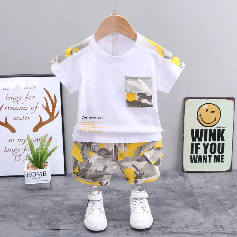 

Children Summer Cotton Baby Boys Girls Clothes Sport T Shirt camouflage Shorts 2Pcs/sets Infant Leisure Kids Toddler Tracksuits