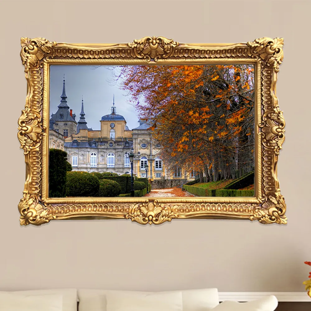 앤틱 바로크 스타일 몰딩 프레임 직사각형 PU 프레임 거울 사진