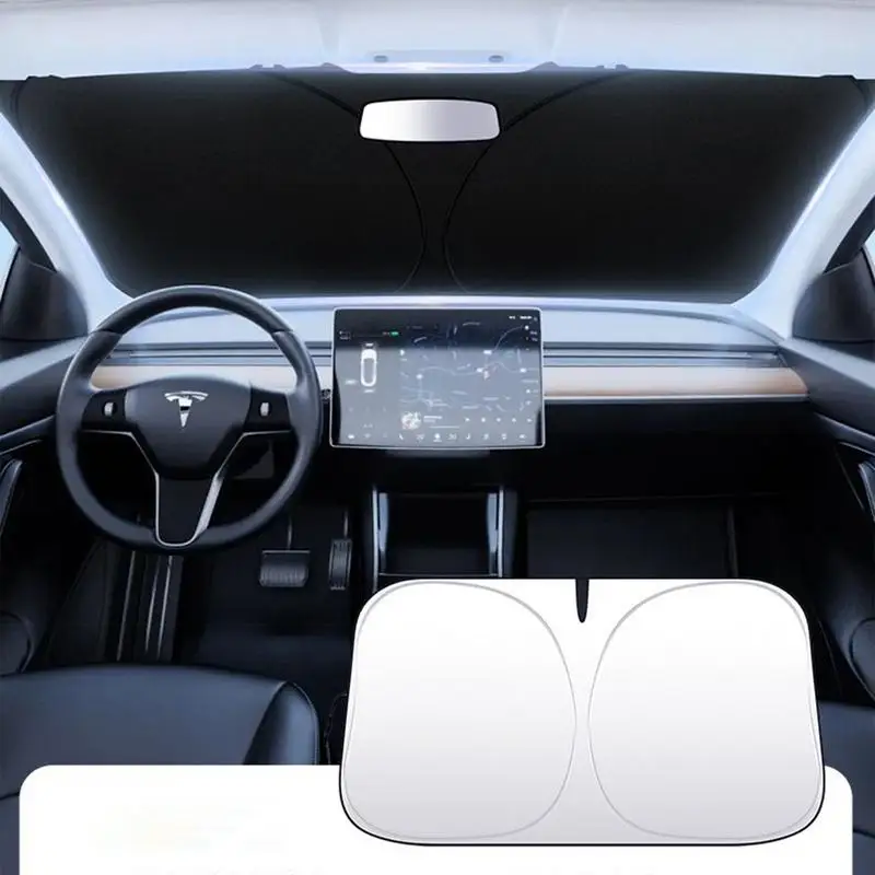 

Car Sun Shade Windshield Foldable Reflective Windshield Cover Uv Protector For Outdoor Travel Parking Hybrid Electric Vehicle