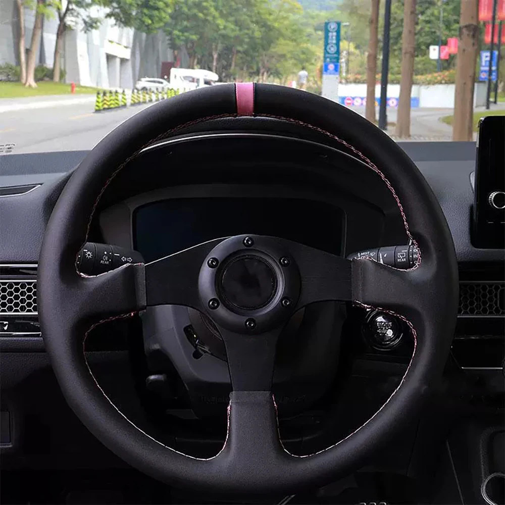 14 นิ้ว Universal การปรับเปลี่ยน JDM พวงมาลัยสําหรับ Honda VW Golf Drift หนังกีฬาพวงมาลัย Volante