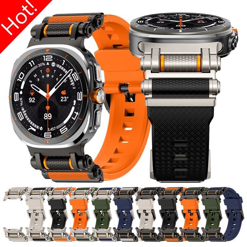 

Спортивный ремешок для Samsung Galaxy Watch Ultra 2025 47 мм, резиновый силиконовый браслет для Galaxy Watch 7 Ultra, сменный ремешок, аксессуары