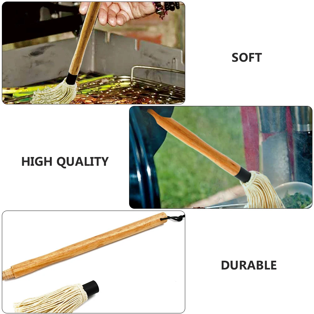 Cepillo ergonómico para salsa de barbacoa, fregona para regalar, cabezal de cerdas suaves para parrilla, aceite, marinado, costillas de carne, pollo, cerdo, herramientas para barbacoa, cocina, 1 ud.