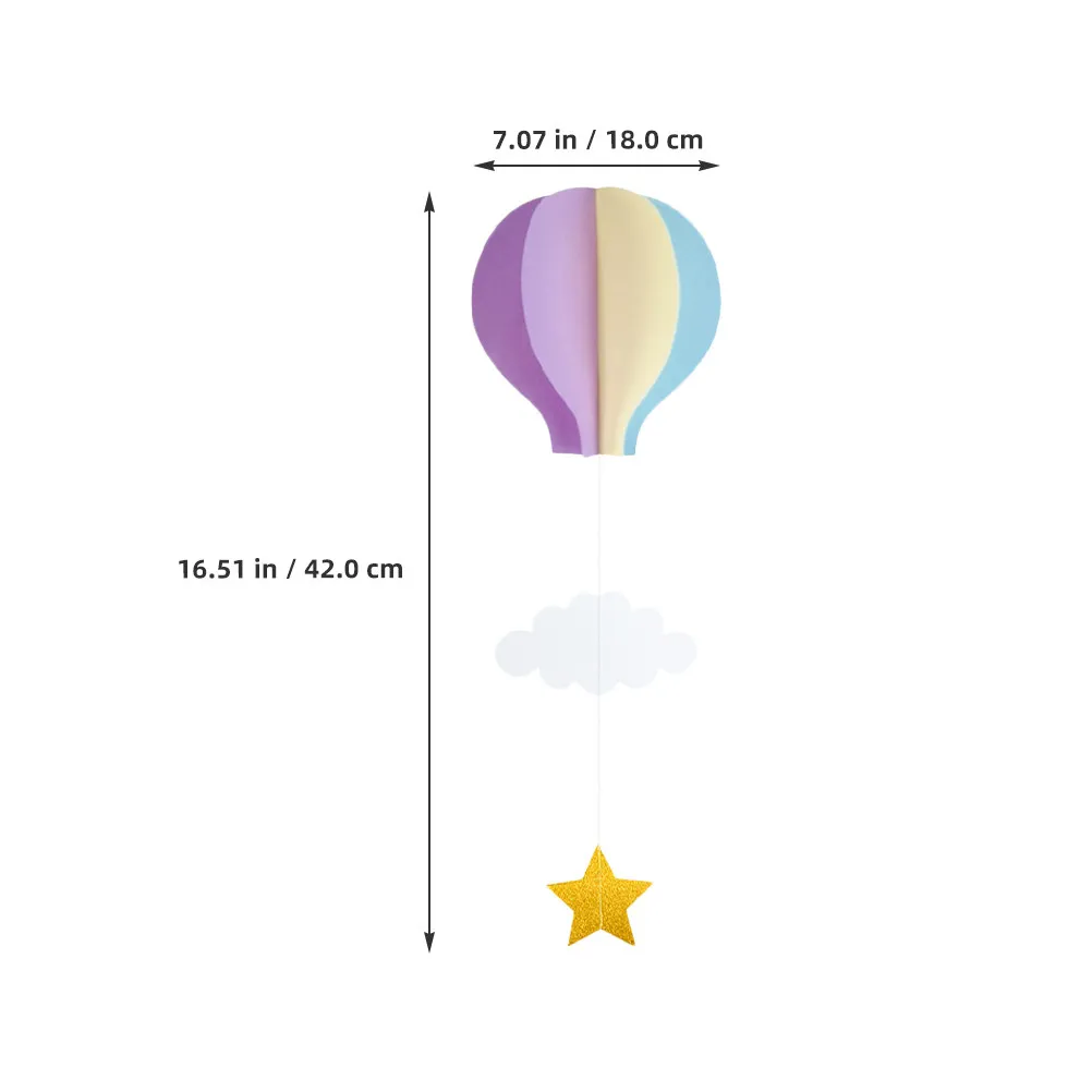 5Pcs 3D Hot Air Balloon Cloud Hanging Decorations for Birthday Wedding Baby Shower Party Ceiling Decor - view 2