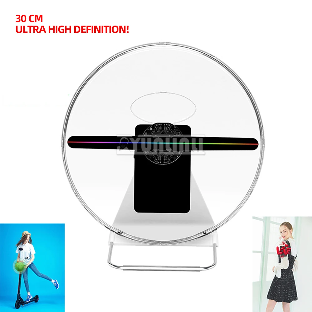 3D Hologram Fan 30cm wifi app 512*512 3D Advertising Lights with 224 LED Light Beads for Business Store Advertising 100‑240V