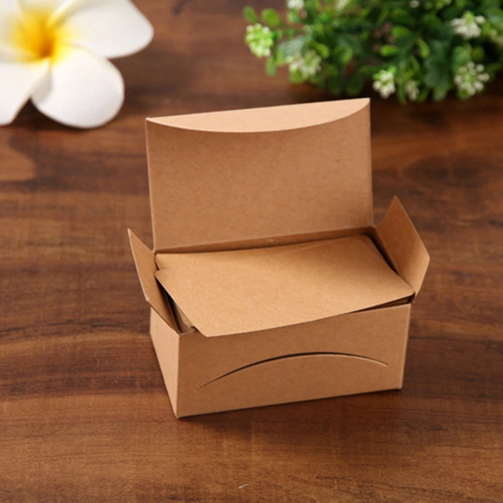 

200Pcs Kraft Blank Message Cards Double-Sided Writing Paper for DIY Greeting Notes Scrapbook Place Name Cards Retro Design