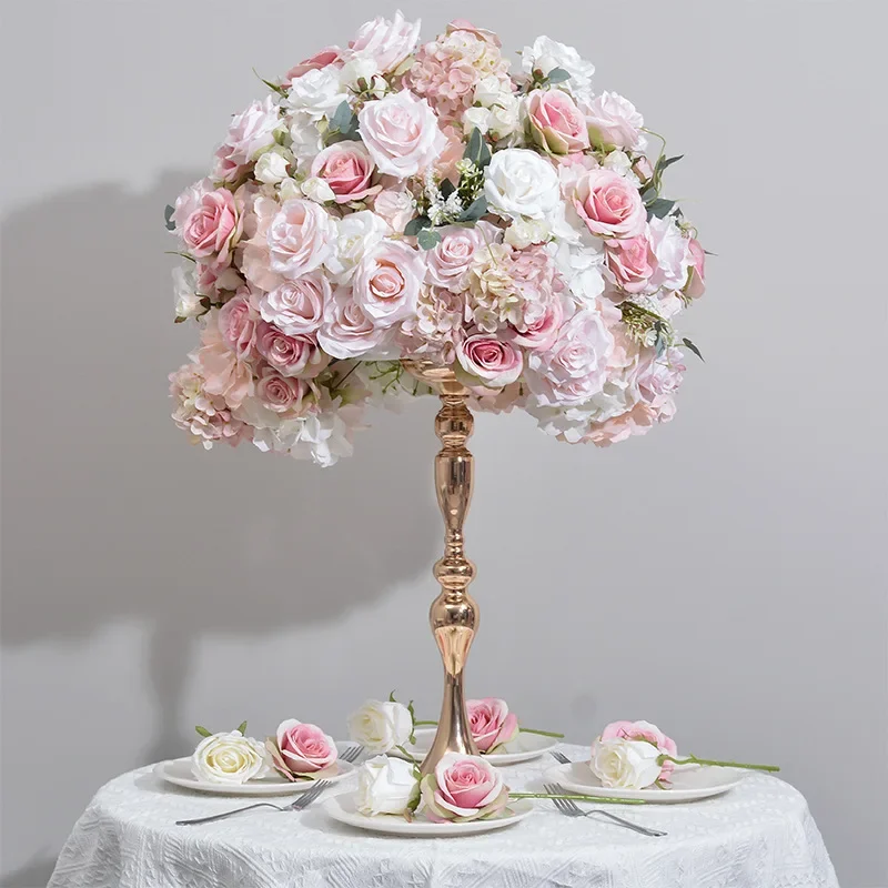 New Wedding Table Flower Ball Wedding Arrangement Stage Exhibition Hall Decoration Simulation Hydrangea Rose Ball