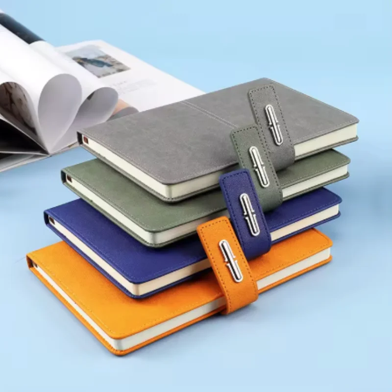 Conjunto cuaderno negocios cuero elegante caja regalo soporte bolígrafo - imagen 2