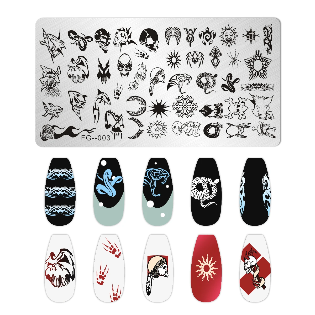 Marble Blooming Nail Stamping Plate Leaf Flower Line Animal Image Nail Stamp Templates UV Gel Polish Printing Plate Nail Tools