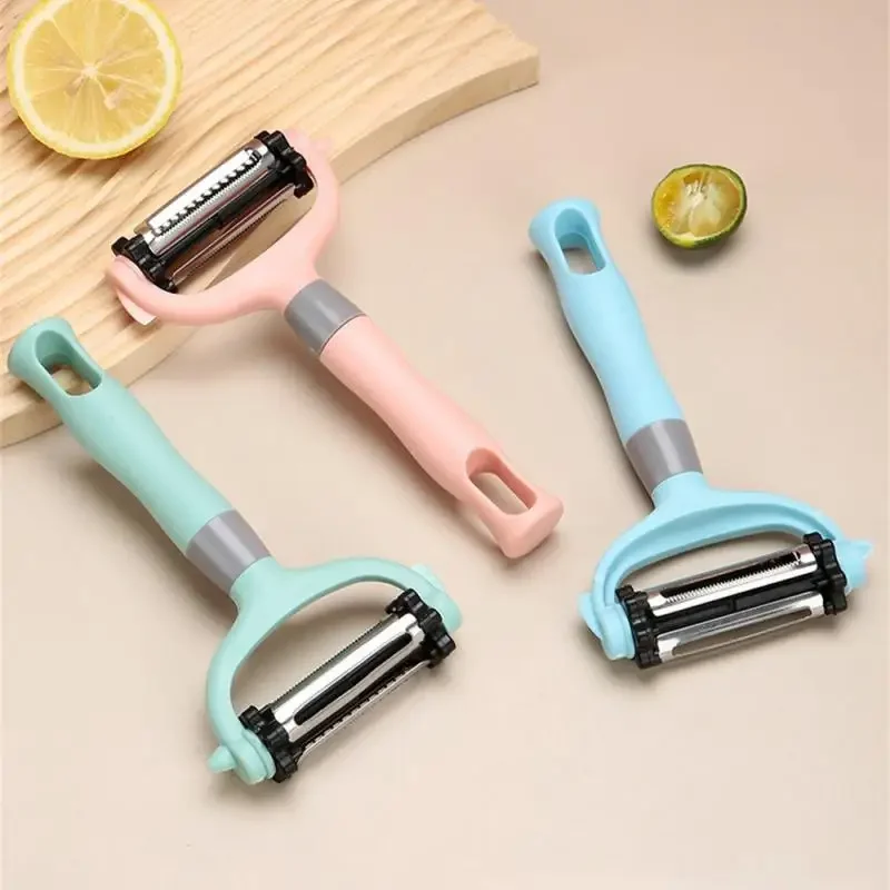 3-In-1 Stainless Steel Peeler Fruit Vegetable Potato Carrot Cucumber Multi-function Sharp Grater Peeler Slice Home Kitchen Tools