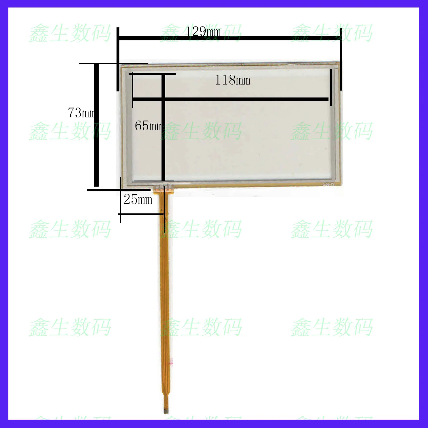 128*72mm  6inch 4 lins For GPS CAR sensor glass Industrial application this's compatible  128*72