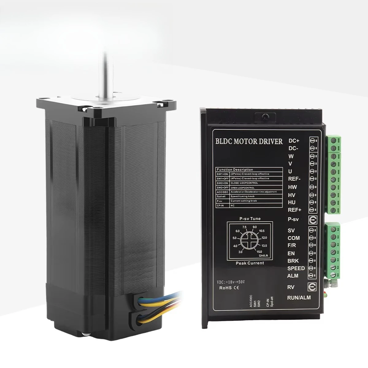 

Бесщеточный двигатель Kaihong 57x57x124 мм, 3000 об/мин, 3 фазы, NEMA 23, 24В, 250Вт, BLDC, с комплектом драйвера, фланцевое крепление